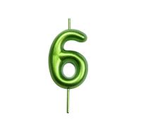 DERVENTA Number Candle Green 2.36 inch Party Celebration Anniversary Decoration Perfect Birthday Brunch Dessert Cake Topper 1 Piece (Number 6 Green)