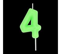 DERVENTA Number Candle Luminous Green 2.36 inch Party Celebration Anniversary Decoration Perfect Birthday Brunch Dessert Cake Topper 1 Piece (Number 4 Luminous Green)