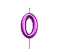 DERVENTA Number Candle Purple 2.36 inch Party Celebration Anniversary Decoration Perfect Birthday Brunch Dessert Cake Topper 1 Piece (Number 0 Purple)