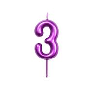 DERVENTA Number Candle Purple 2.36 inch Party Celebration Anniversary Decoration Perfect Birthday Brunch Dessert Cake Topper 1 Piece (Number 3 Purple)