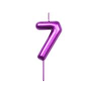 DERVENTA Number Candle Purple 2.36 inch Party Celebration Anniversary Decoration Perfect Birthday Brunch Dessert Cake Topper 1 Piece (Number 7 Purple)