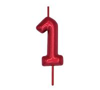 DERVENTA Number Candle Red 2.36 inch Party Celebration Anniversary Decoration Perfect Birthday Brunch Dessert Cake Topper 1 Piece (Number 1 Red)