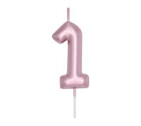DERVENTA Number Candle Rose Gold 2.36 inch Party Celebration Anniversary Decoration Perfect Birthday Brunch Dessert Cake Topper 1 Piece (Number 1 Rose Gold)