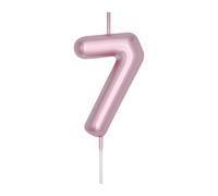 DERVENTA Number Candle Rose Gold 2.36 inch Party Celebration Anniversary Decoration Perfect Birthday Brunch Dessert Cake Topper 1 Piece (Number 7 Rose Gold)
