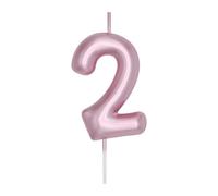 DERVENTA Number Candle Rose Gold 2.36 inch Party Celebration Anniversary Decoration Perfect Birthday Brunch Dessert Cake Topper 1 Piece (Number 2 Rose Gold)