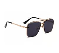 Dervin UV Protected Sunglasses for Men and Women Gradient Square Metal Body, Gold, Black, Medium