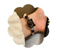 Dervivea Boho Cartoon Cat Bracelet Glass Beads Black Cat Chain Bracelet Bead Wire Elastic Bracelet Acrylic Cat Bracelet Black Obsidian Bracelet Bracelet, Taglia unica, Zinc, No Gemstone