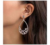 Dervivea Boho Filigree Teardrop Earrings Oval Pearl Crystal Dangle Earrings Large Metal Teardrop Stud Earrings Gold Cz Filigree Drop Earrings Jewelry for Women and Girls