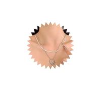 Dervivea Boho Layered Sunburst Pendant Necklace Silver Snake Chain Choker Necklace Sun Rays Necklace Rising Sun Necklace Spike Sun Necklace Exaggerated Sunshine Necklace Jewelry for Women