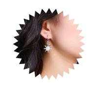 Dervivea Boho Opal Sun Hoop Earrings Silver Sun Drop Huggie Earrings Opal Stone Dangle Earrings Vintage Sunburst Earrings Jewelry for Women and Girls