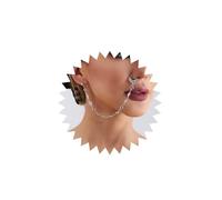Dervivea Boho Rhinestone Nose To Ear Chain Silver Cz Nose Ring Crystal Clip On Nose Ring Non Pierced Nose Ring Hoop Chain Dance Party Nose Indian Jewelry for Women and Girls(Cz 1)