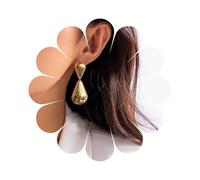 Dervivea Exaggerated Gold Dangle Drop Earrings Metal Teardrop Earrings Chunky Polishe Gold Stud Earrings Minimalist Large Waterdrop Earrings Geometric Droplet Earrings Jewelry for Women(Gold Teardrop)