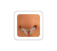 Dervivea Gothic Horns Septum Ring Buffalo Horn Nose Rings Horns Clip On Nose Ring Silver Horns Cuff Nose Ring Bull Horns Nose Ring U Shape Nose Rings No Piercing Nose Ring Jewelry for Women(Silver2)