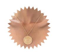 Dervivea Punk Large Disc Pendent Necklace Skull Coin Necklace Pirates Of The Caribbean Necklace Gold Disc Coin Necklace Aztec Coin Medallion Necklace Jack Sparrow Necklace Jewelry for Women and Girls