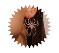 Dervivea Punk Spider Huggie Hoop Earrings Gold Spider Hoop Earrings Halloween Spider Earrings Large Circle Hoop Earrings Spider Insect Earrings Jewelry for Women