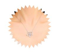 Dervivea Vintage Crystal Flower Pendent Necklace Cz Flower Choker Necklace Silver Hollow Flower Necklace Rhinestone Floral Necklace Jewelry for Women and Girls