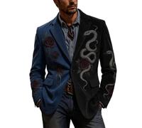 Dervos Halloween Blazer Men Notch Lapel Collar Two Buttons Corduroy Blazers | Pumpkin Ghost Bat Graphic Jackets, Slim Fit Long Sleeve Suit Coat, Fall Winter Festival Outfits, Lined Shoulder Pads Suits