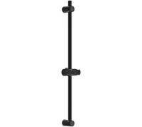 DERW Black Shower Riser Rail, Stainless Steel, Electrophoretic + Painted Finish, Adjustable Riser, 360° Swivel Holder, Durable Wall-Mount, 70CM φ22 Shower Pole for Shower Head, ABS Brackets
