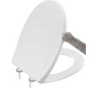DERW Wrap Over Soft Close Toilet Seat White - Premium UF Heavy-Duty Antibacterial Loo seat with Quick-Release Adjustable Hinges - Easy Clean Universal Fit for Most Standard O-Shape Toilets