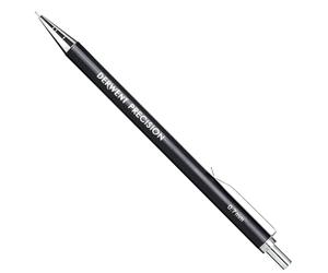 Derwent 0.7 mm Precision Mechanical Pencil, HB Leads and Erasers Included, Professional Quality, 2302429, black, 5 Piece Set