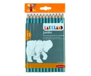 Derwent 0700267 Lakeland Jumbo Graphite Pencils, Blue,Set of 12
