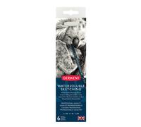 Derwent 0700837 Watersoluble Sketching Pencils, Drawing & Writing, Set Of 6, Includes 3 Degrees (HB, 4B, 8B) & Pencil Sharpener, Ideal For Sketching,