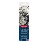 Derwent 0700837 Watersoluble Sketching Pencils, Drawing & Writing, Set Of 6, Includes 3 Degrees (HB, 4B, 8B) & Pencil Sharpener, Ideal For Sketching, Professional Quality,Black