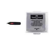 Derwent 2301931 Battery Operated Eraser Pen, Black &Faber-Castell 127220 Kneadable Art Eraser