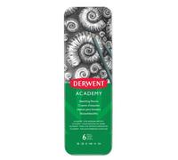 Derwent 2301945 Academy Graphite Sketching Pencils, Tin Box, 6B-5H Degrees, , Multicolor,Set of 6
