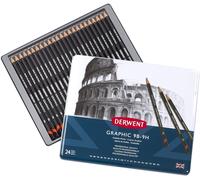 Derwent 34202 Graphic Full Set Graphite Drawing Pencils, Professional Quality,