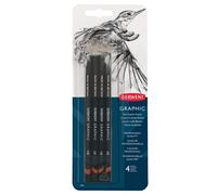 Derwent 39005 Graphic Soft Graphite Drawing Pencils, Set of 4, Professional Quality, 39005