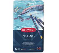Derwent 700928 Inktense Permanent Watercolour Pencils, Professional Quality, Multicolour ,Set of 12