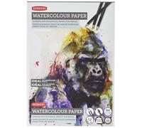Derwent A4 Watercolour Paper Pad, 12 Sheets, Acid-Free Paper, Professional Quality, 2301973, White