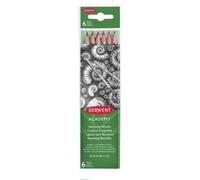 Derwent Academy Graphite Sketching Pencils, Set of 6, Wallet, 3B-2H Degrees, , 2300086