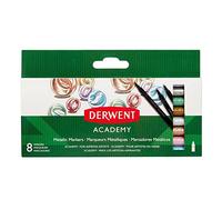 Derwent Academy Metallic Markers, Set of 8, Shimmering Colours, 98212