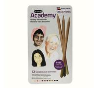 Derwent Academy Watercolour Flesh Skin Tones Pencils - 12 Tin Skintones