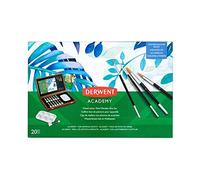 Derwent Academy Watercolour Paint Set, Painting, Set Of 18 In Wooden Gift Box, Paint Brush, Mixing Palette & Pad Included, Academy Quality, 2305673