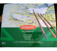 Derwent Academy Watercolour Pencils, Set of 24 in Tin, Multicolour Artist’s Pencils, Ideal for Wet or Dry Colouring, Drawing & Illustration, Premium Hobbyist Quality, 2300226