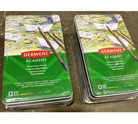 Derwent Academy Watercolour Pencils Set Of 12 - 24 Brand New Tins RRP £144