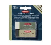 Derwent Art Eraser and Soft Art Eraser, Blister Pack, Professional Quality, 2301963, Multicolor, Set Of 2