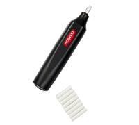 Derwent Battery-operated eraser pen, includes 8 spare erasers, suitable for graphite, colored and pastel pencils, professional quality, 2301931, black