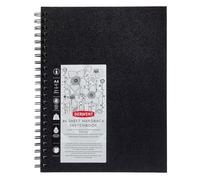 Derwent Big Book Hardback Sketch Book, A4 Portrait, Drawing & Writing, 86 Sheets, Acid-Free Paper, Wirebound Spine, Professional Quality, 2301607,Black,A4