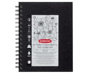 Derwent Big Book Hardback Sketch Book, A5 Portrait, Drawing & Writing, 86 Sheets, Acid-Free Paper, Wirebound Spine, Professional Quality, 2301608, Black