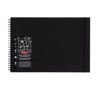 Derwent Black Paper Sketch Book A3 Landscape, Drawing & Writing, 40 Sheets, Acid-Free Paper, Wirebound Spine, Professional Quality, Black Book, 2300381