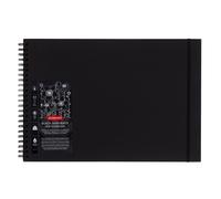 Derwent Black Paper Sketch Book A3 Landscape, Drawing & Writing, 40 Sheets, Acid-Free Paper, Wirebound Spine, Professional Quality, Black Book,