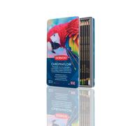 Derwent Chromaflow Pencils, Set of 12 in Tin, 3.5mm Round Core, Premium Core Strength, Blendable with Smooth Texture, Ideal for Drawing, Colouring &