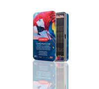 Derwent Chromaflow Pencils, Set of 24 in Tin, 3.5mm Round Core, Premium Core Strength, Blendable with Smooth Texture, Ideal for Drawing, Colouring &