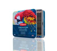 Derwent Chromaflow Pencils, Set of 48 in Tin, 3.5mm Round Core, Premium Core Strength, Blendable with Smooth Texture, Ideal for Drawing, Colouring &