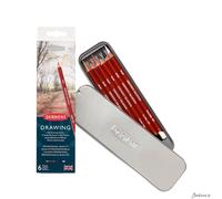Derwent Drawing Pencil Set Metal Tin 6 Pack For Portrait Landscape Sketching