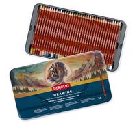 Derwent Drawing Pencils, Highly Lightfast Soft Coloured Pencils,Tin of 36 | Professional quality coloured pencils with wide, soft core and rich, creamy texture. Ideal for fine art drawing & colouring